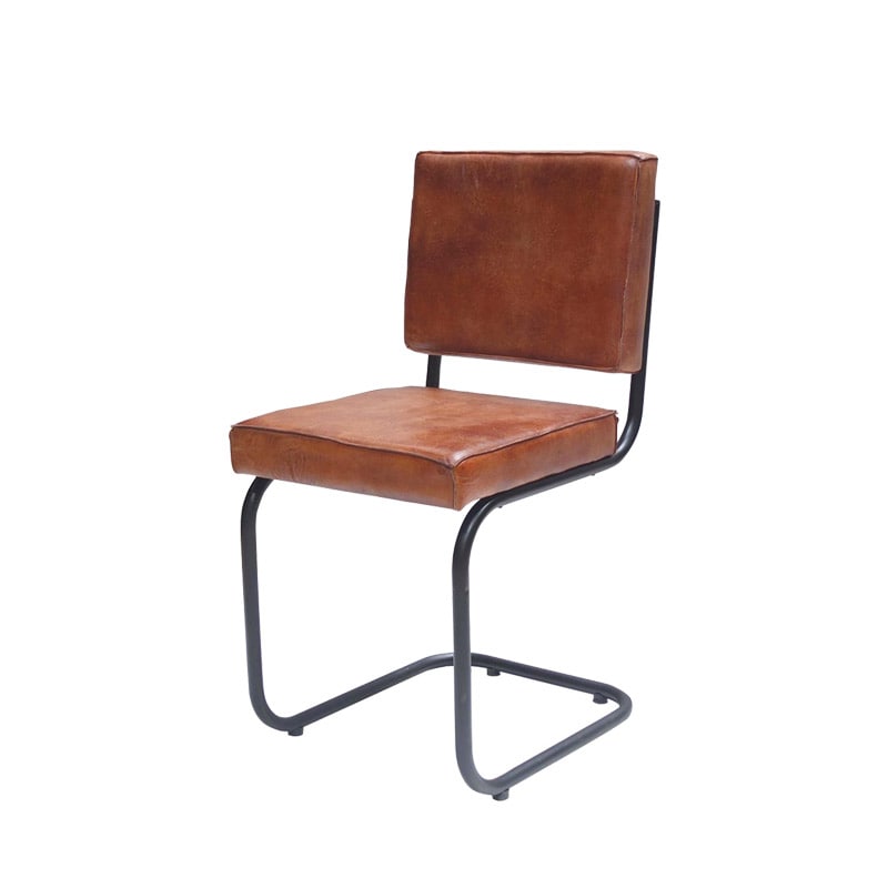 LEATHER IRON CHAIR