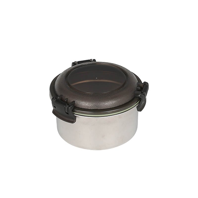 STAINLESS FOOD CONTAINER ROUND S SMOKE
