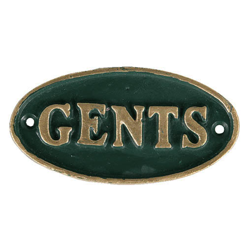 OVAL SIGN GREEN "GENTS"