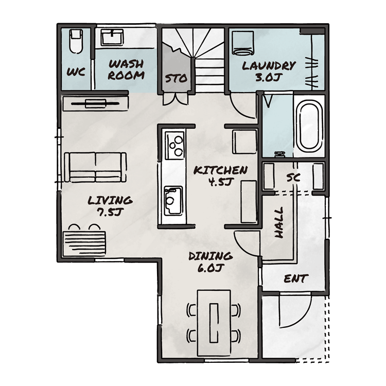 DH DINER 間取り 1F