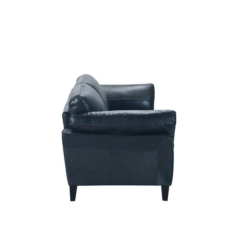 LEATHER SOFA 2 SEATER FRENCH NAVY