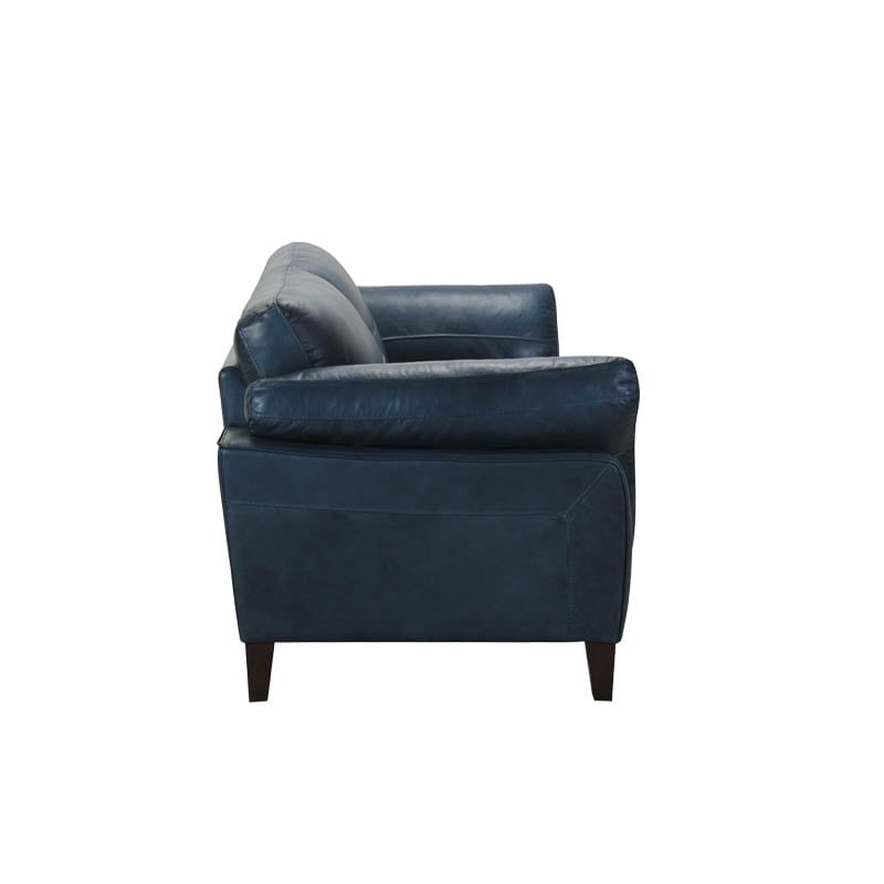 LEATHER SOFA 3 SEATER FRENCH NAVY