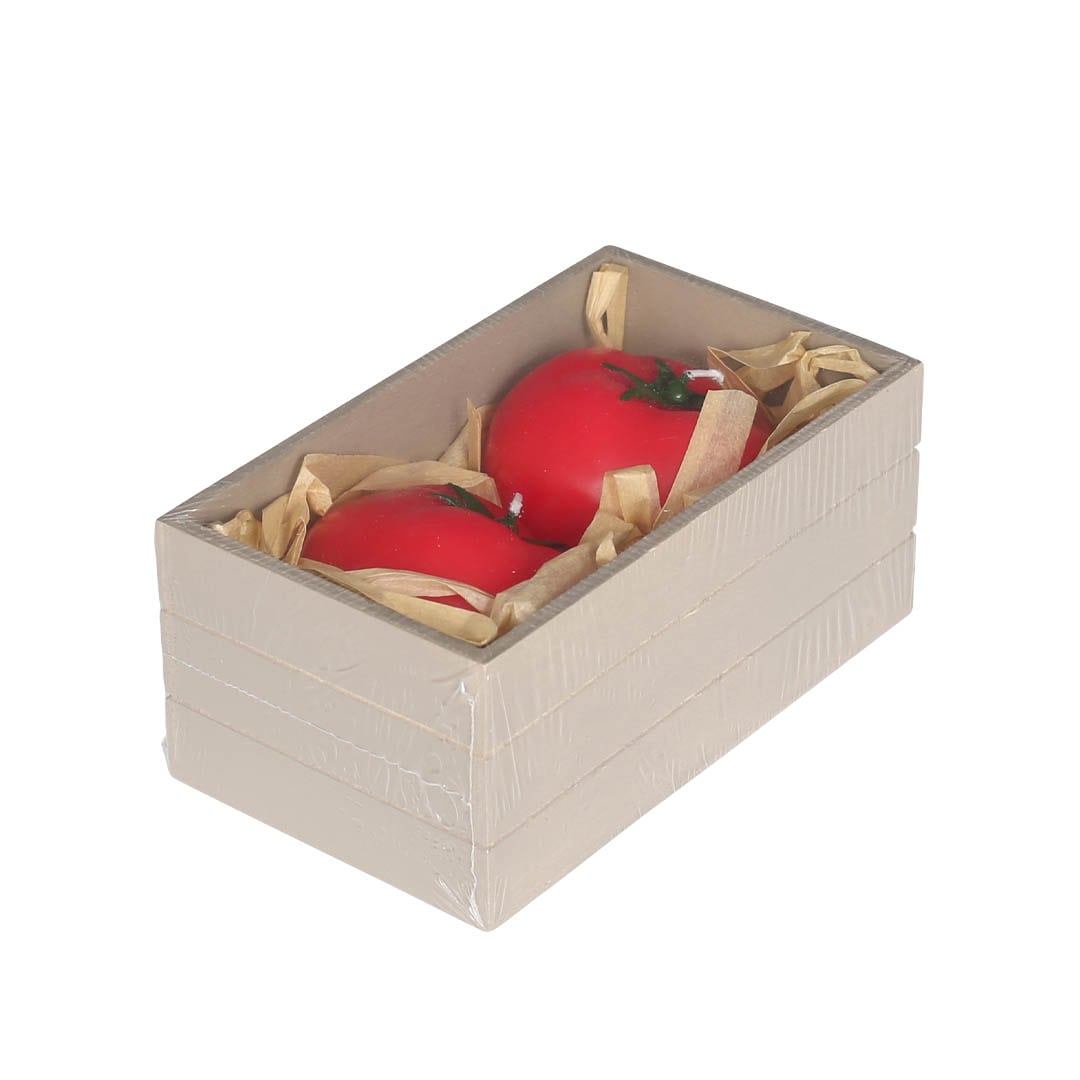 CANDLE TOMATO SET OF 2