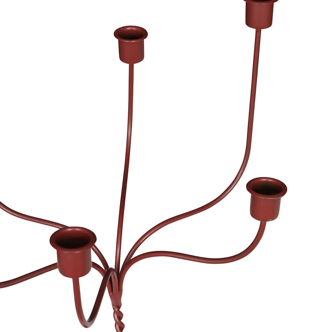 IRON CANDLE HOLDER 6 RED