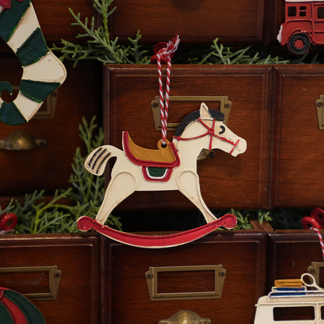 METAL ORNAMENT ROCKING HORSE