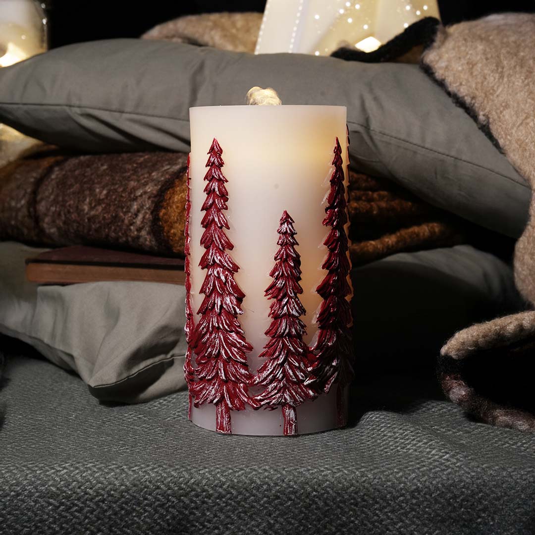 LED FOUNTAIN CANDLE TREE RED