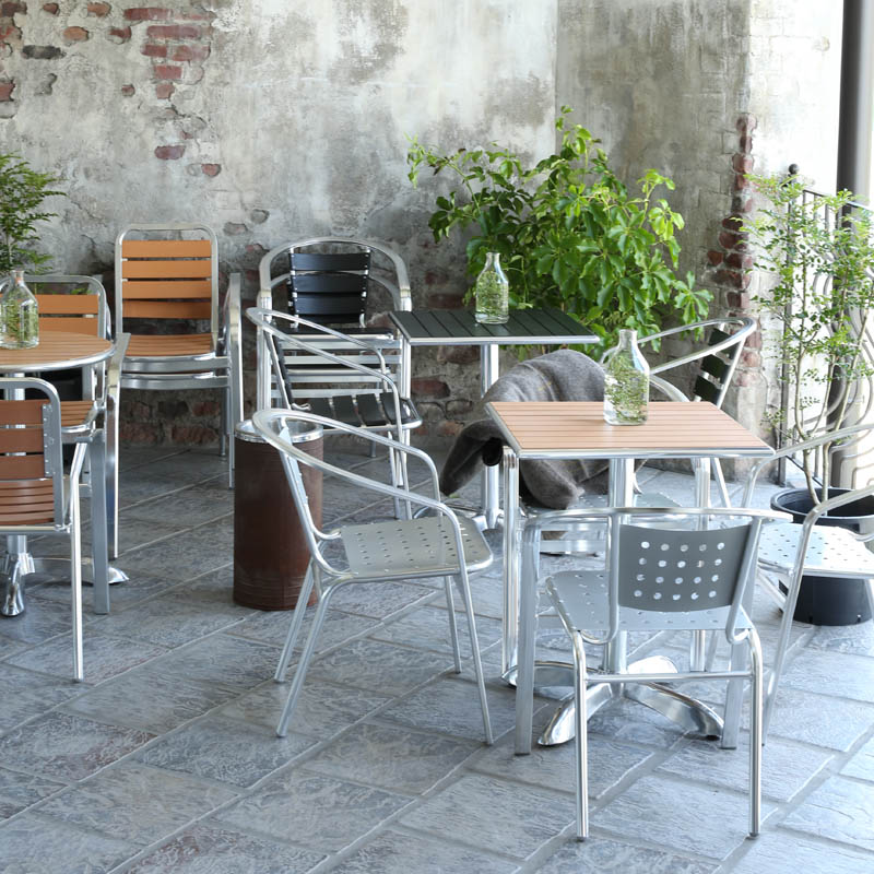 DULTON ONLINE SHOP | ALUMINUM CAFE TABLE SQUARE BLACK(BLACK): 家具