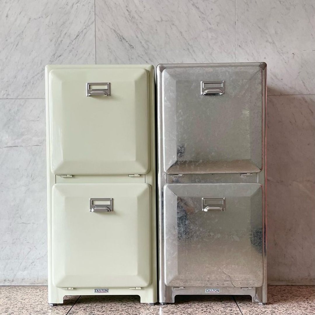 DULTON トラッシュカン ダブルデッカー アイボリー ゴミ箱 アメリカン DULTON ONLINE SHOP | TRASH CAN DOUBLE DECKER IVORY(IVORY): ホーム用品