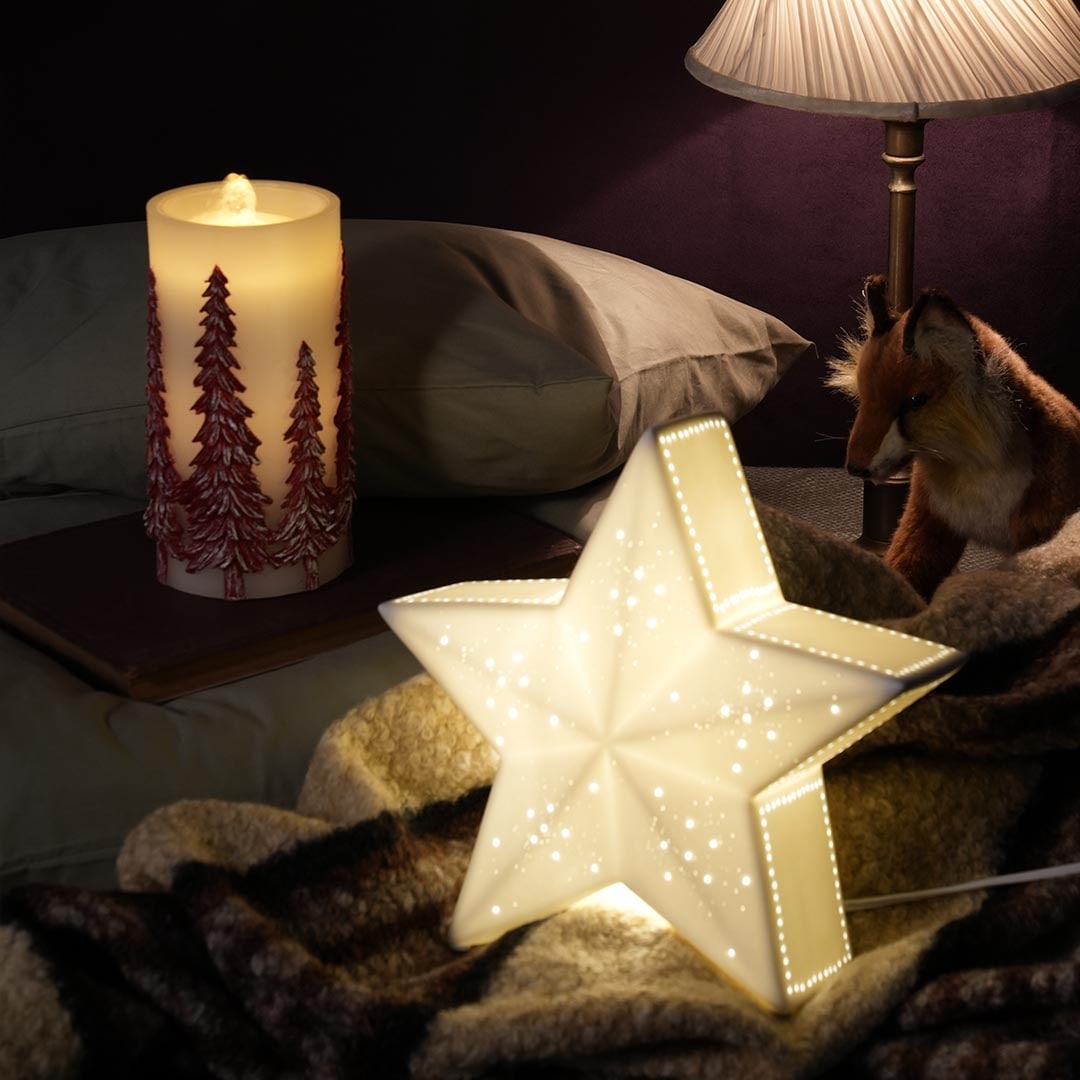 LED FOUNTAIN CANDLE TREE RED