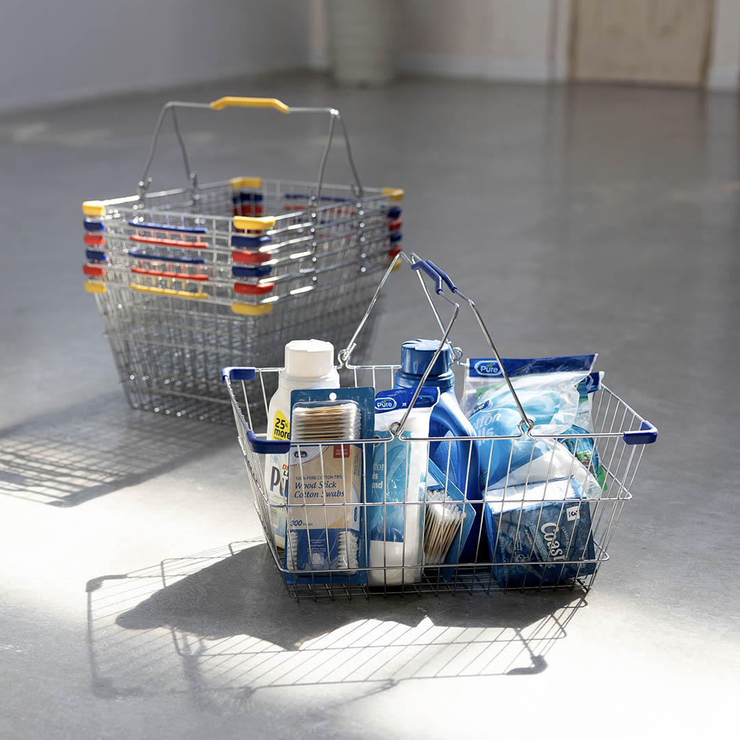 DULTON ONLINE SHOP | MARKET BASKET L CHROME/BLUE(CHROME-BLUE