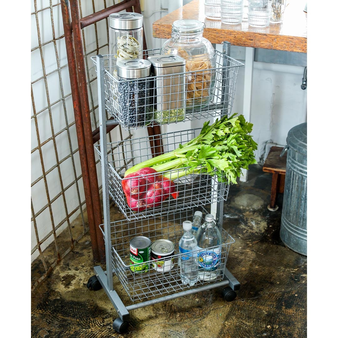 DULTON ONLINE SHOP | WIRE RACK WITH CASTORS HAMMERTONE GRAY: 家具
