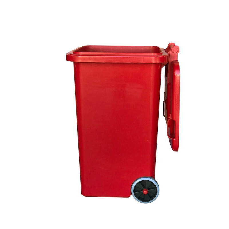 PLASTIC TRASH CAN 65L RED