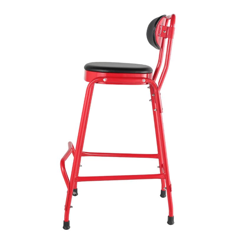STEEL HIGH CHAIR RED