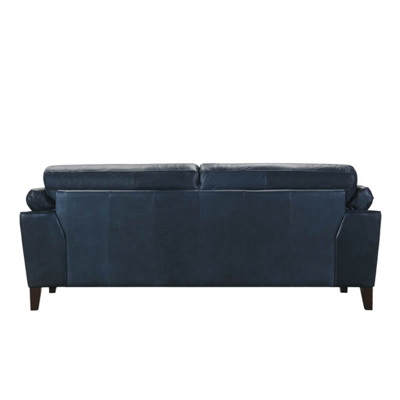 LEATHER SOFA 3 SEATER FRENCH NAVY