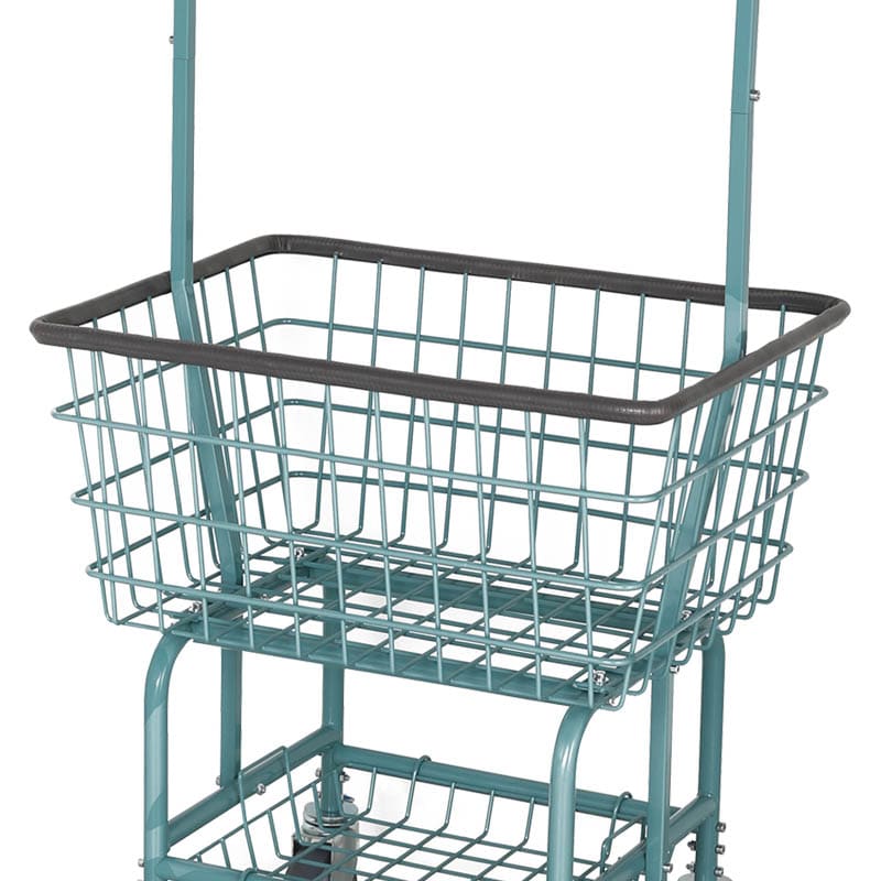 LAUNDRY CART WITH POLE RACK GRAY GREEN