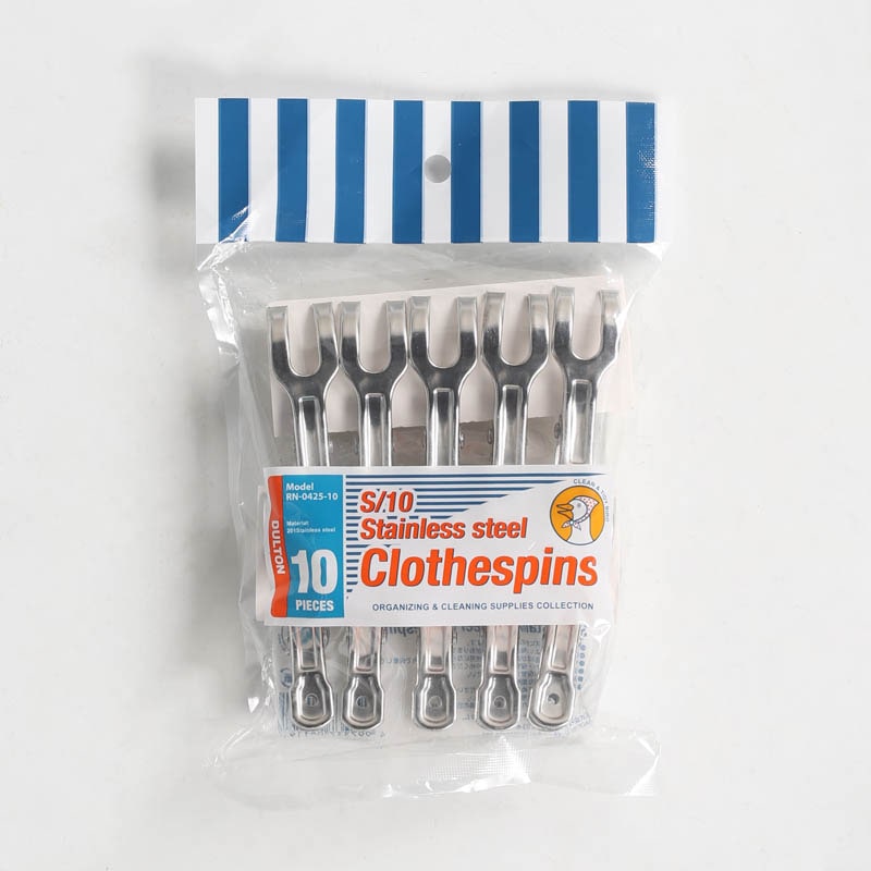 STAINLESS STEEL CLOTHESPIN SET OF 10
