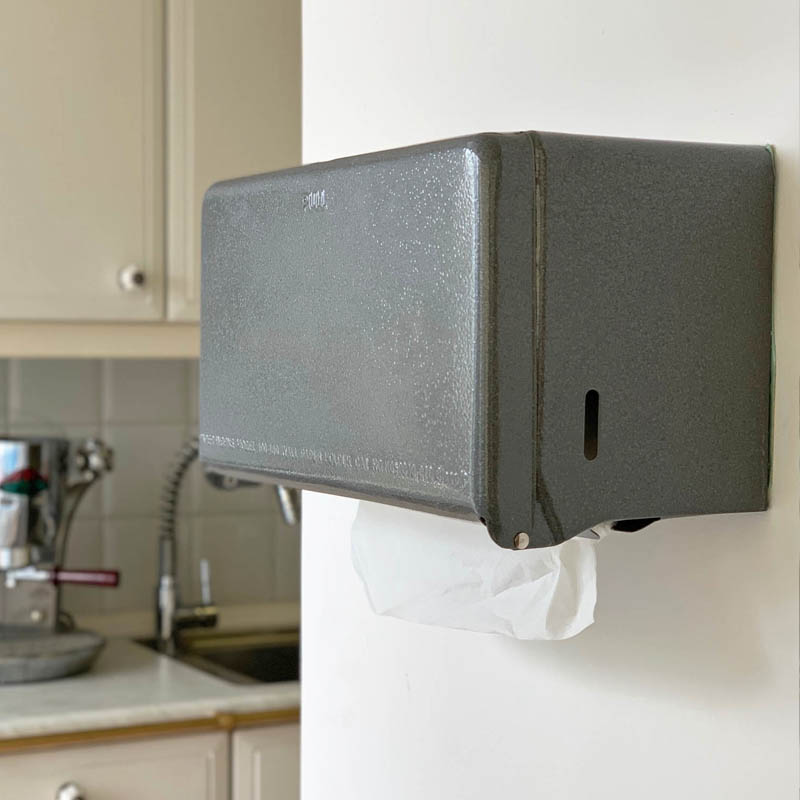 TISSUE DISPENSER HAMMERTONE GRAY