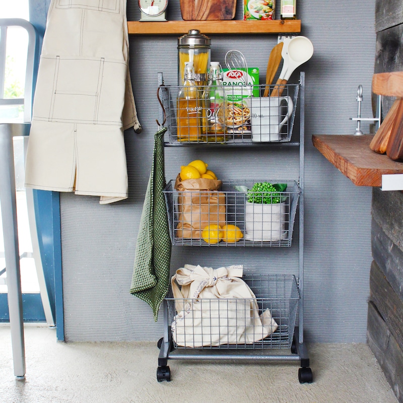 DULTON ONLINE SHOP | WIRE RACK WITH CASTORS HAMMERTONE GRAY(H.GRAY