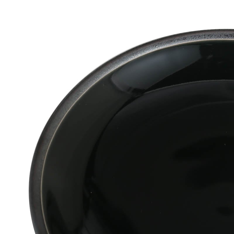 SOUP PLATE WITH RUST RIM BLACK