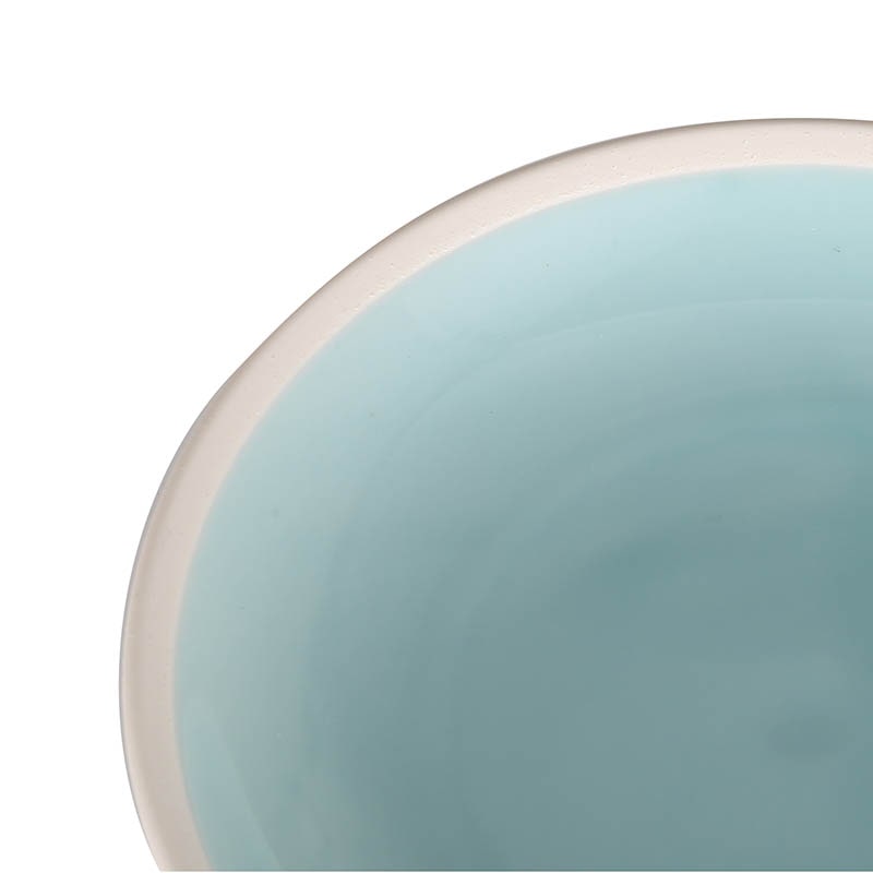 SOUP PLATE WITH WHITE RIM TURQUOISE