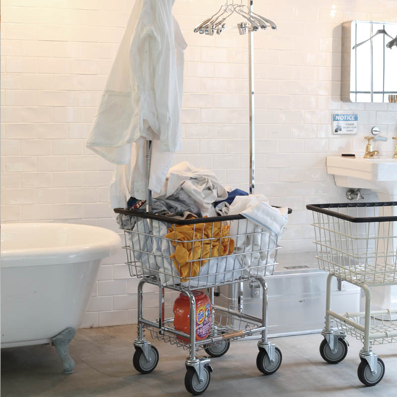 DULTON ONLINE SHOP | LAUNDRY CART WITH POLE RACK CHROME(CHROME ...