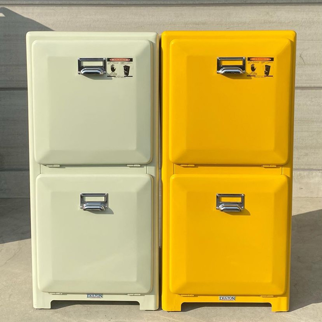 TRASH CAN DOUBLE DECKER IVORY