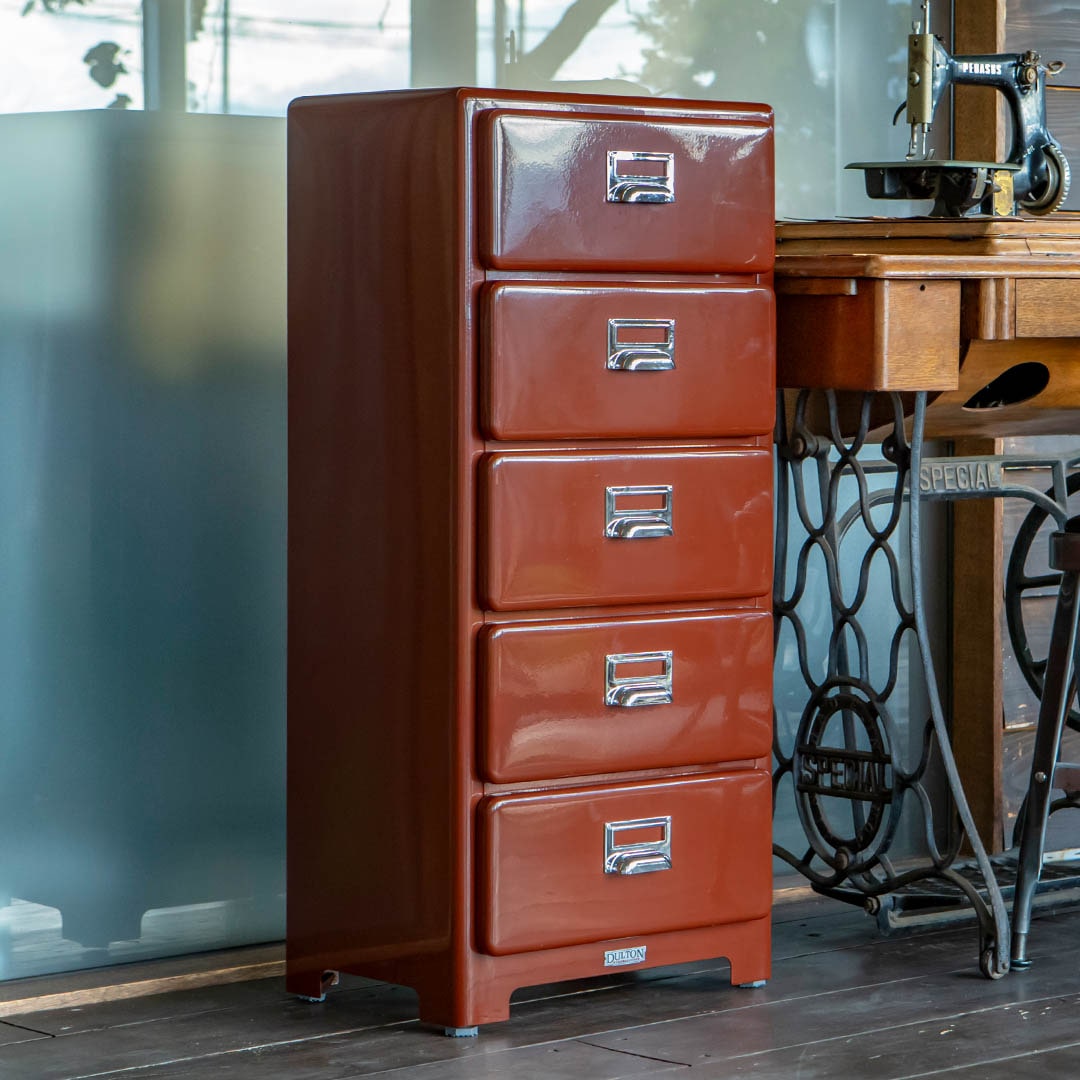 5 DRAWERS CHEST BRICK BROWN