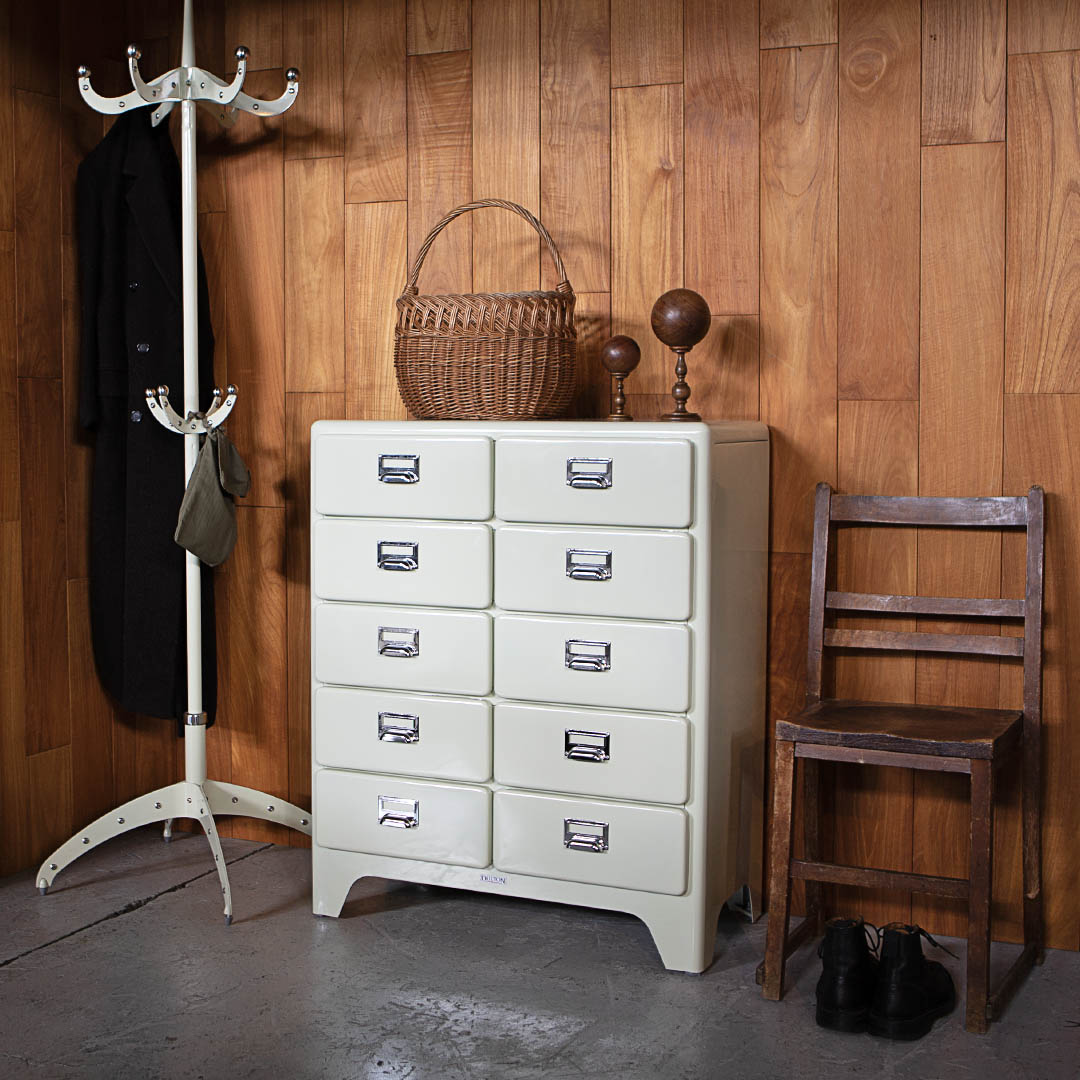 2 COLUMNS BY 5 DRAWERS IVORY