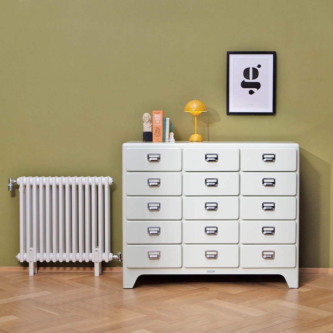 3 COLUMNS BY 5 DRAWERS IVORY