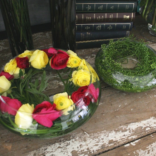 GLASS VASE BOLA PLANA S