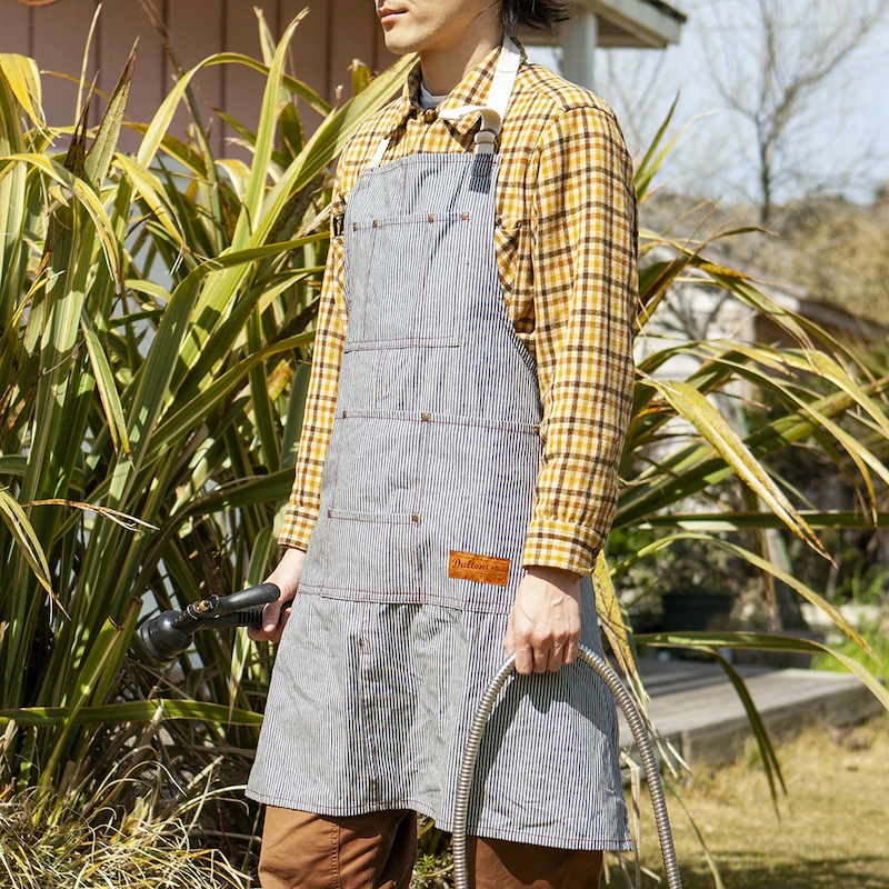 "MW" WORK APRON HICKORY STRIPE