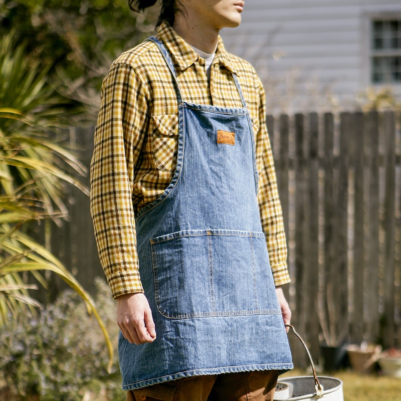 "EM" APRON WASHED DENIM