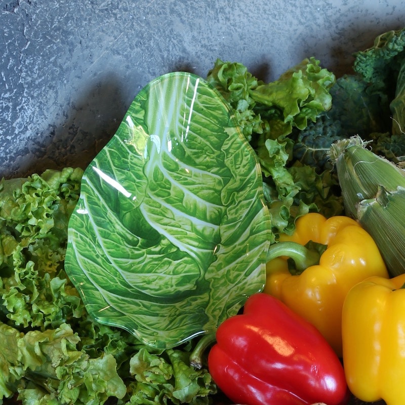 GLASS FARMER PLATE CABBAGE