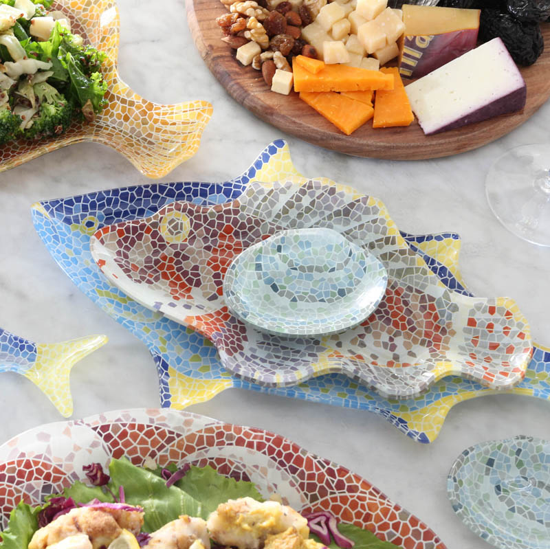 GLASS FISHERY PLATE TUNA