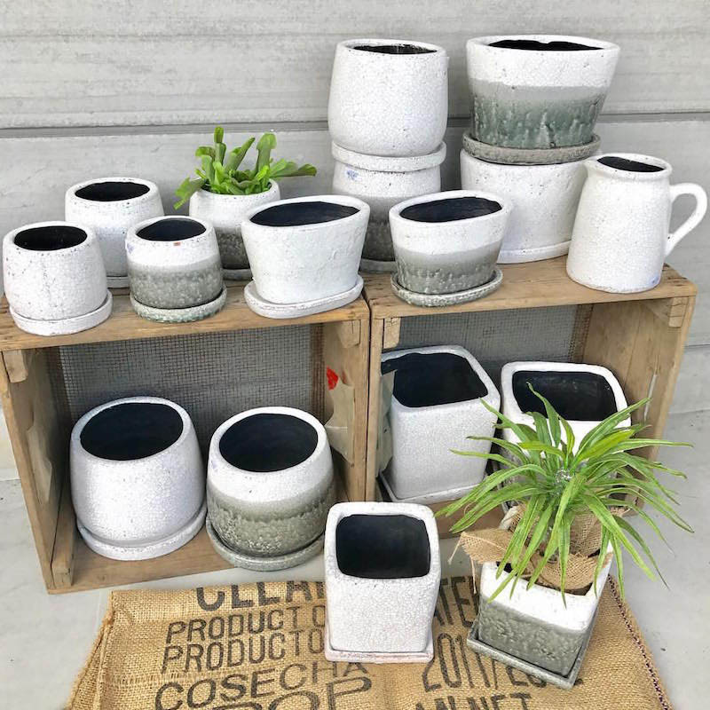GLAZED POT ROUND WHITE XS
