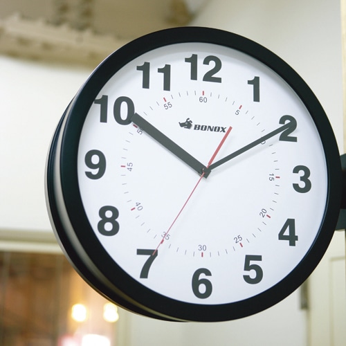 DOUBLE FACES WALL CLOCK BLACK