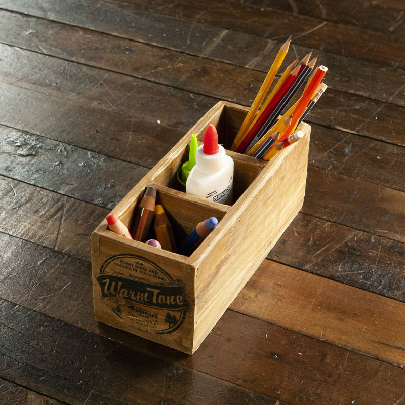 3 PARTITION WOODEN BOX