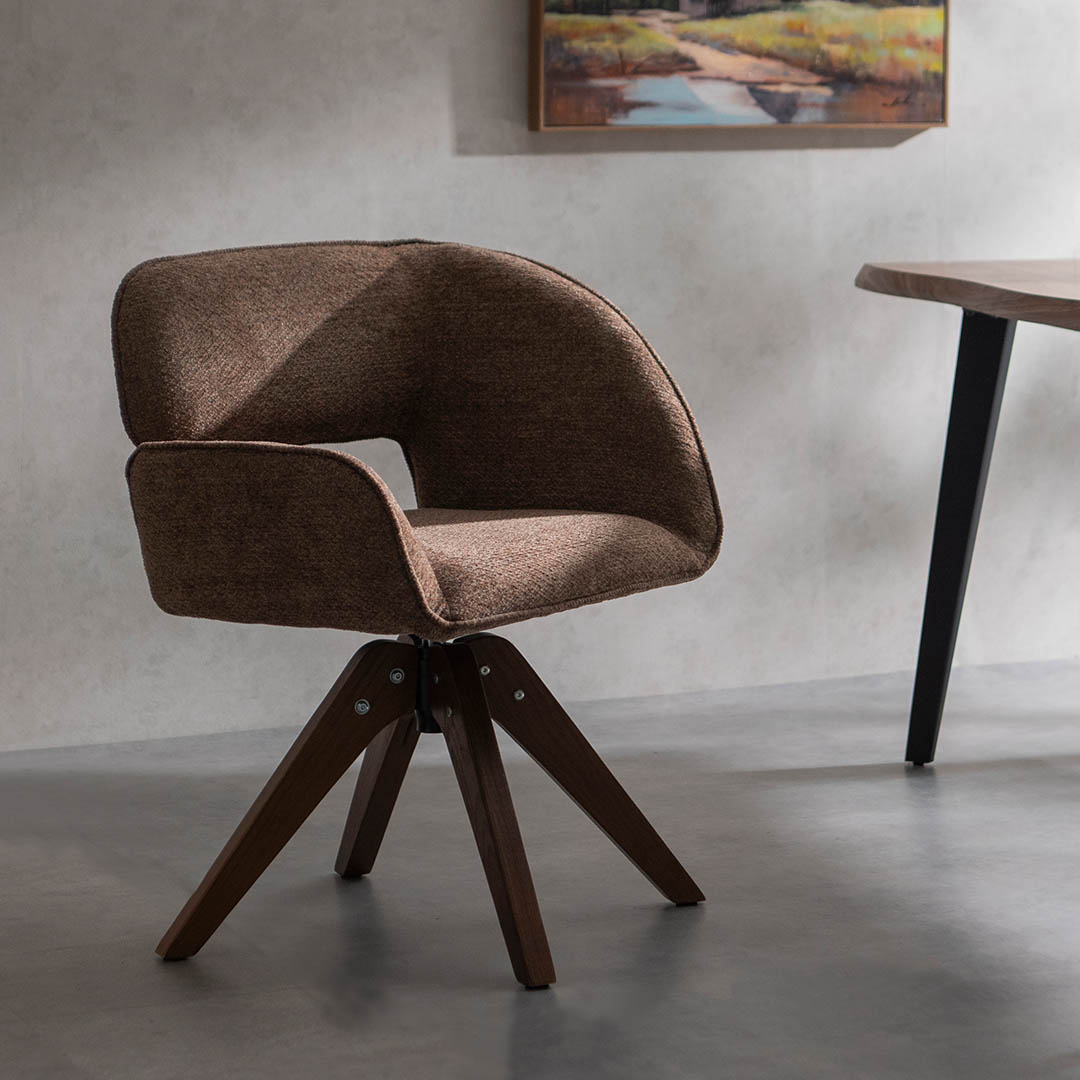 ROTATING DINING CHAIR BROWN