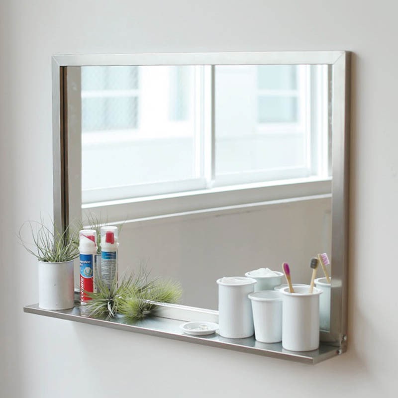 STAINLESS STEEL FRAME MIRROR WITH BRACKET