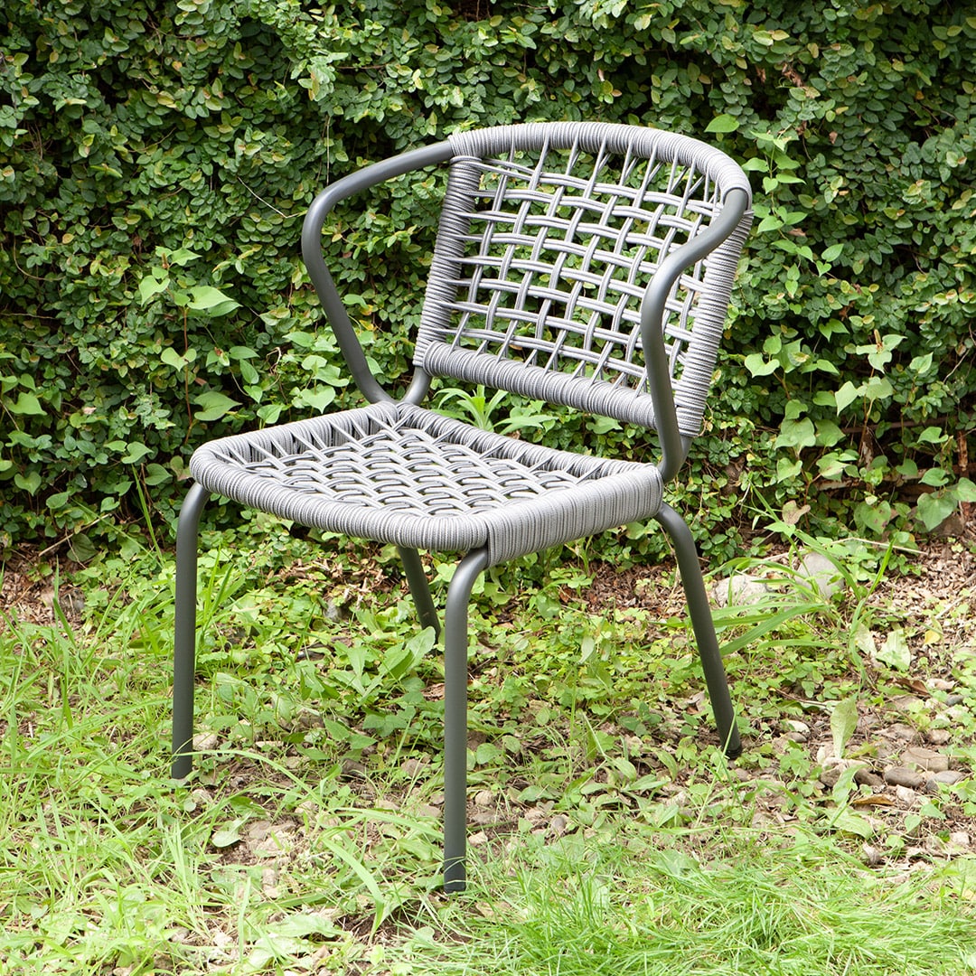 ALUMINUM ROPE CHAIR LADARN GRAY