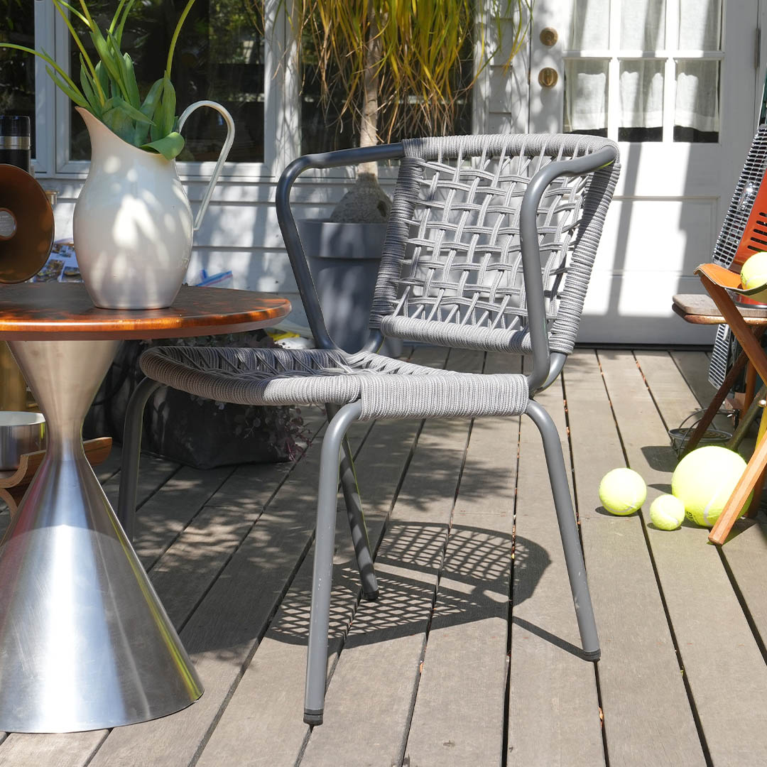 ALUMINUM ROPE CHAIR LADARN GRAY