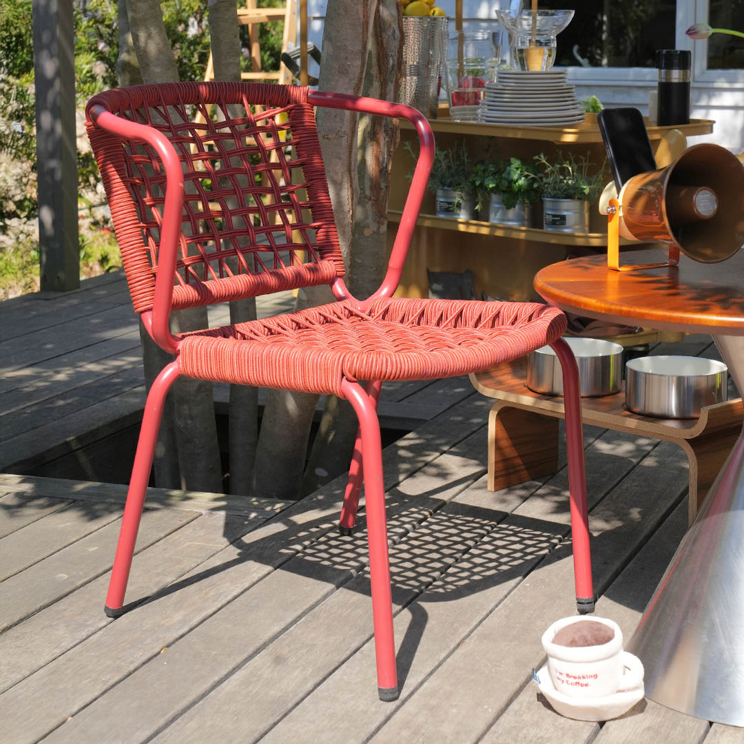 ALUMINUM ROPE CHAIR LADARN RED