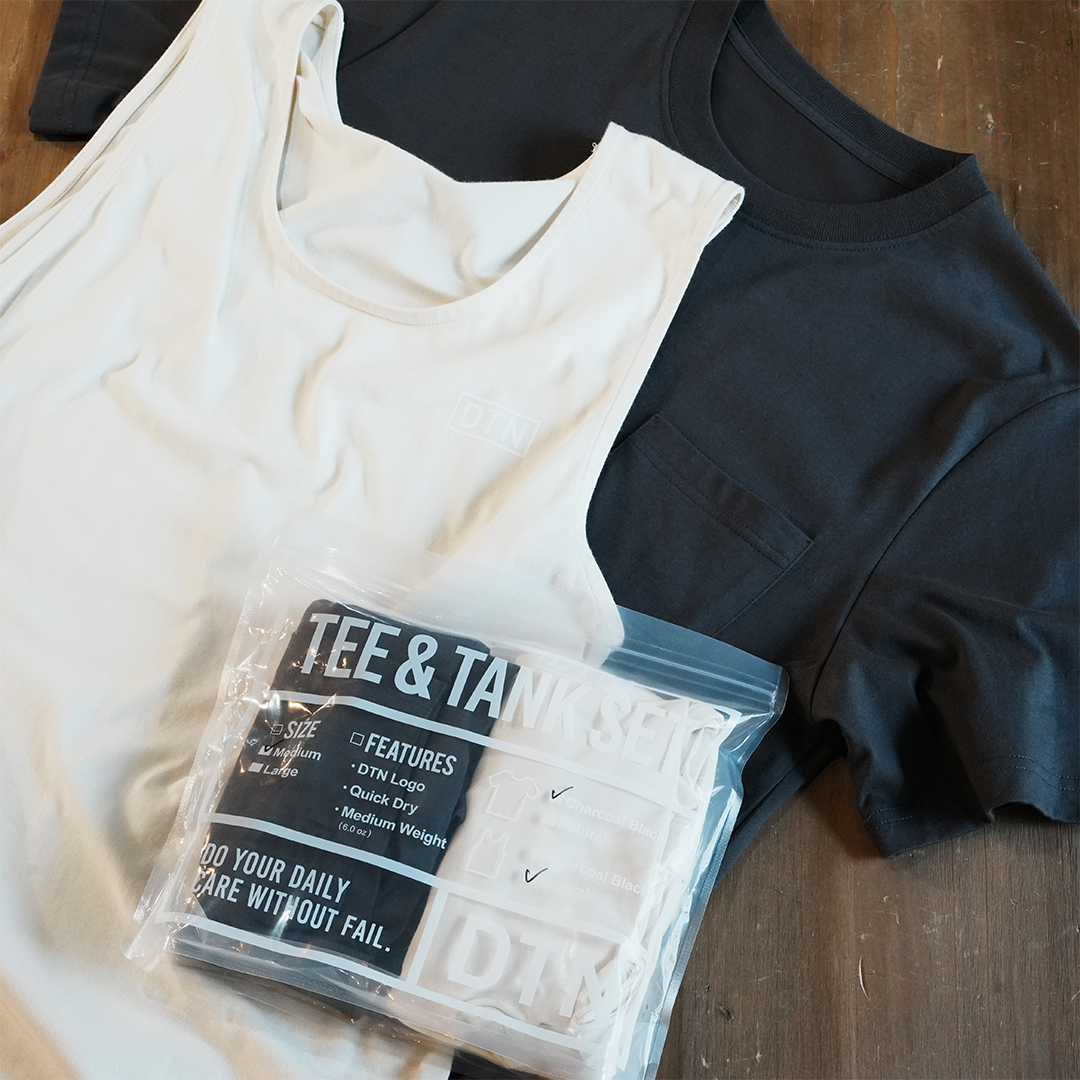 DTN SHELTECH PACK BLACK TEE/WHITE TANK M