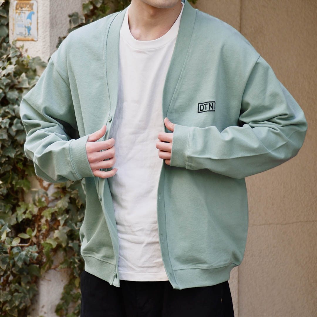 DTN SWEAT CARDIGAN SMOKY GREEN M