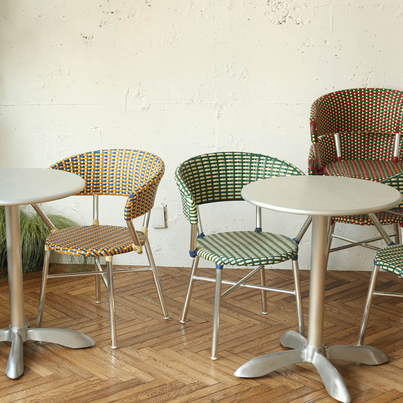 ALUMINUM ROUNDISH CHAIR GREEN/BLUE