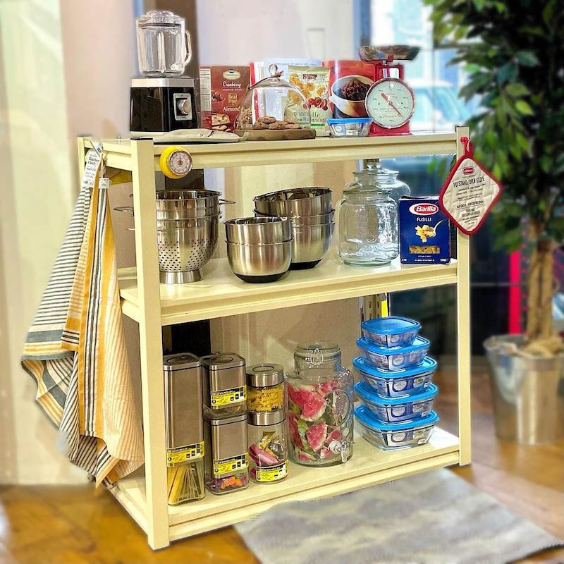 STEEL SHELF 3 LAYER IVORY
