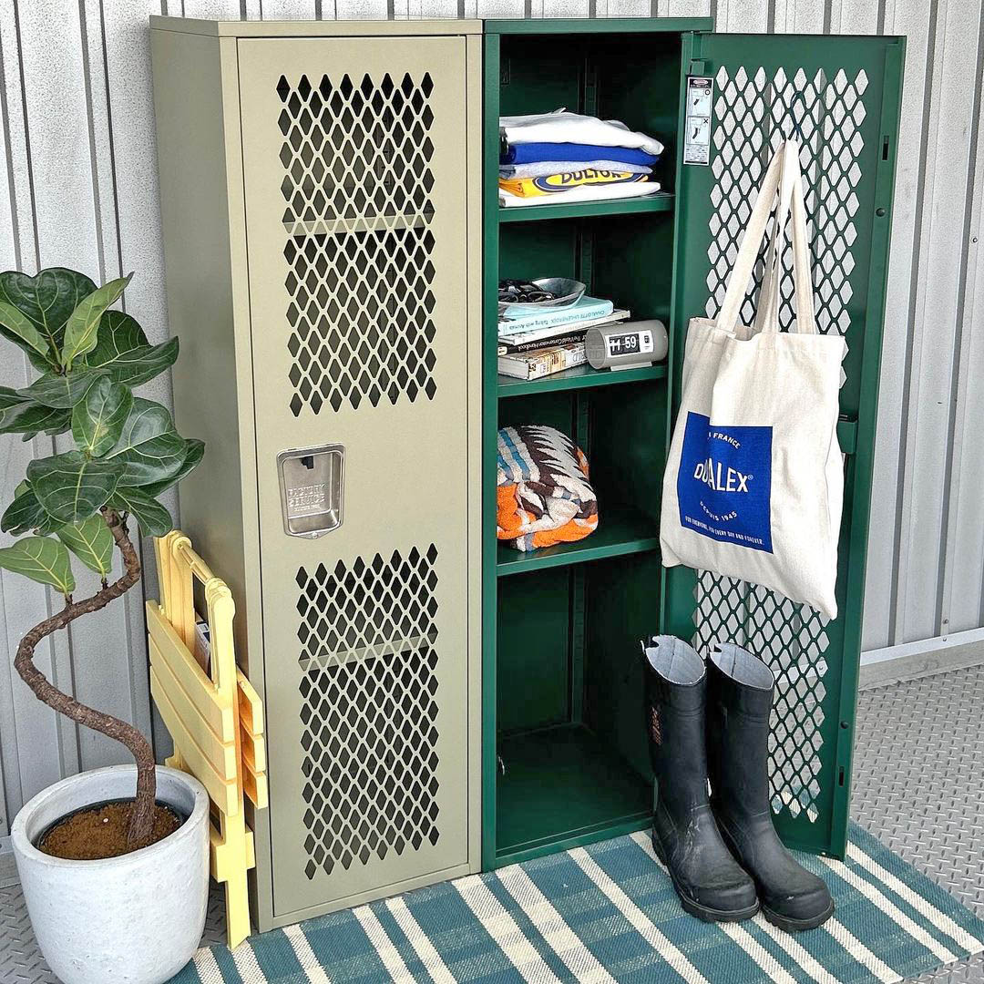 STEEL MESH LOCKER MOSS GRAY