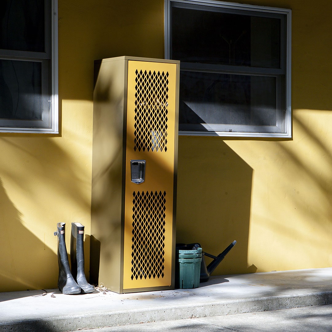 STEEL MESH LOCKER OLIVE/YELLOW