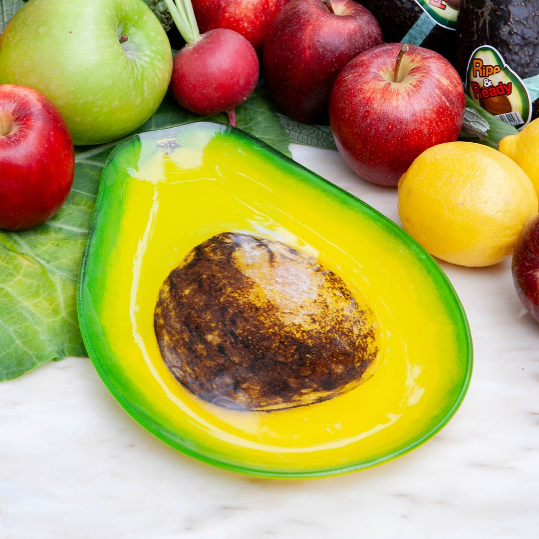 GLASS FARMER PLATE AVOCADO