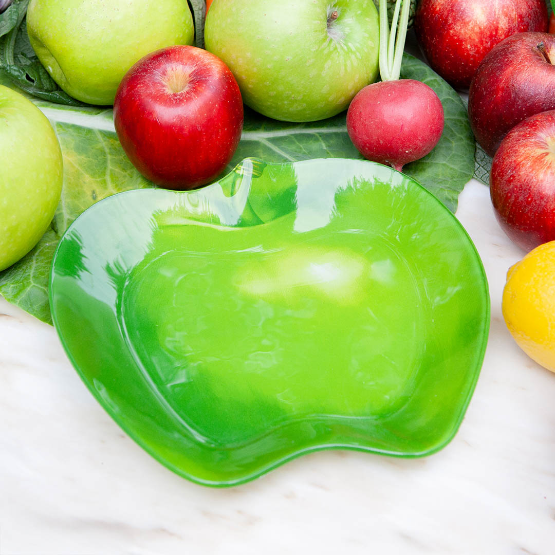 GLASS FARMER PLATE SMALL APPLE